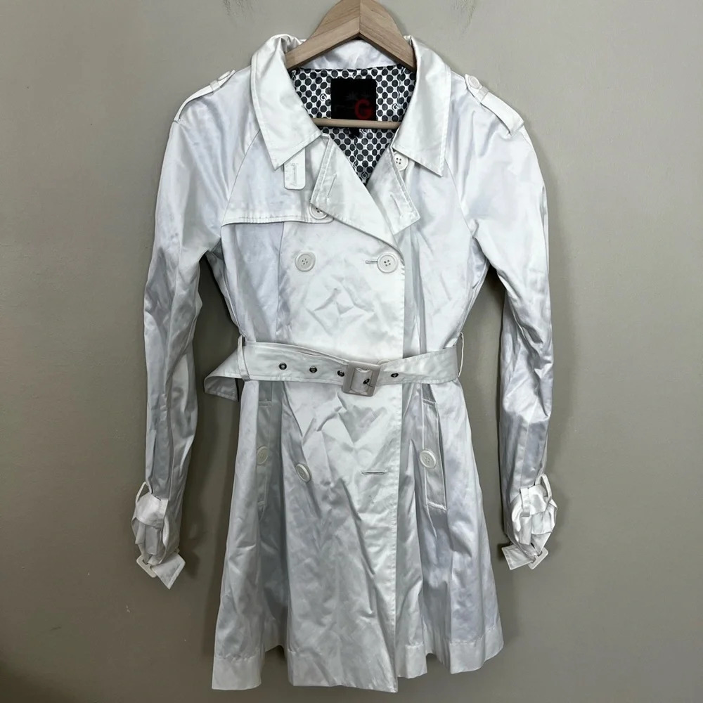 G By Guess • Shiny White Pea Coat